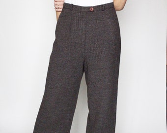 Brown Vintage Pants / Loose Fitting / Cropped / Comfy / Trousers / Slacks / Size Small/ Medium