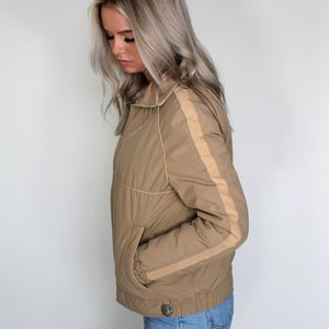 Crop Corduroy Tan Puffer Jacket // Spring Coat // Puff Coat // Beige Coat // Short Jacket // Retro Coat // Cool Jacket // Taille Small image 3