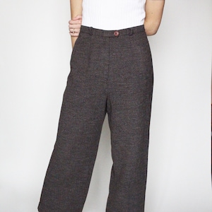 Brown Vintage Pants / Loose Fitting / Cropped / Comfy / Trousers / Slacks / Size Small/ Medium image 1