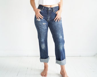 Dark Wash Distressed vintage Gap Denim Blue Jeans