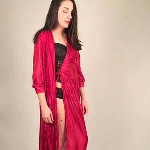Vintage Red Dressing Gown // Sheer Red Robe // Red Negligee // Nightgown // Lingerie // Size Small image 4