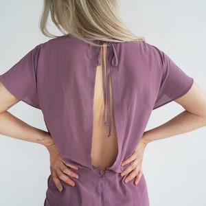 Mauve Vintage Ruched Slip Dress // Purple Negligee // Small