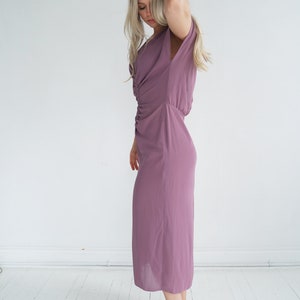 Mauve Vintage Ruched Slip Dress // Purple Negligee // Small image 8