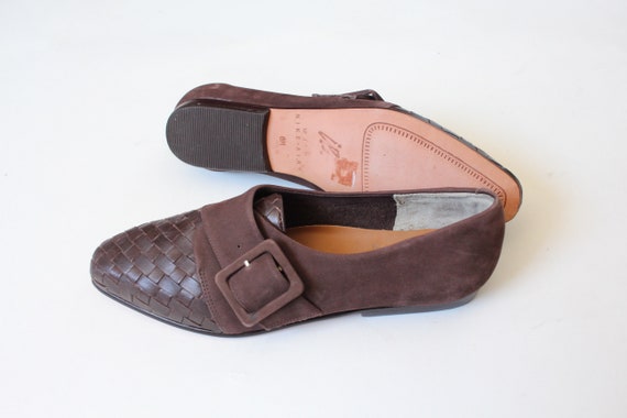 Vintage Nike Woven Leather Suede slip in Loafers … - image 5