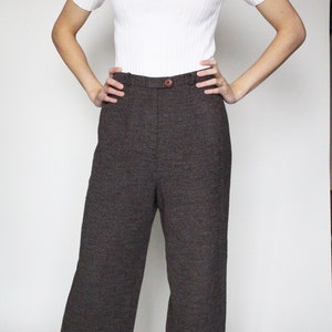 Brown Vintage Pants / Loose Fitting / Cropped / Comfy / Trousers / Slacks / Size Small/ Medium image 5