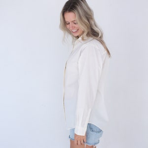 Chemise brodée bouton blanc vers le bas // Tabi Shirt // Chemise à col // Chemise robe à manches longues // Taille petite / Taille moyenne image 5