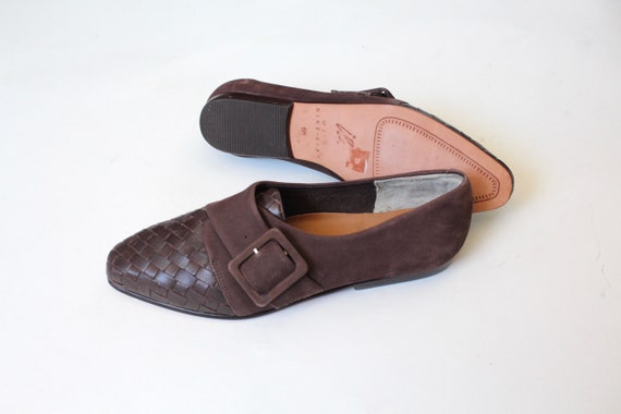 Vintage Nike Woven Leather Suede slip in Loafers … - image 6