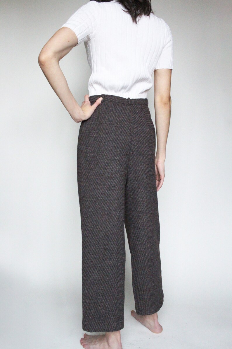 Brown Vintage Pants / Loose Fitting / Cropped / Comfy / Trousers / Slacks / Size Small/ Medium image 4