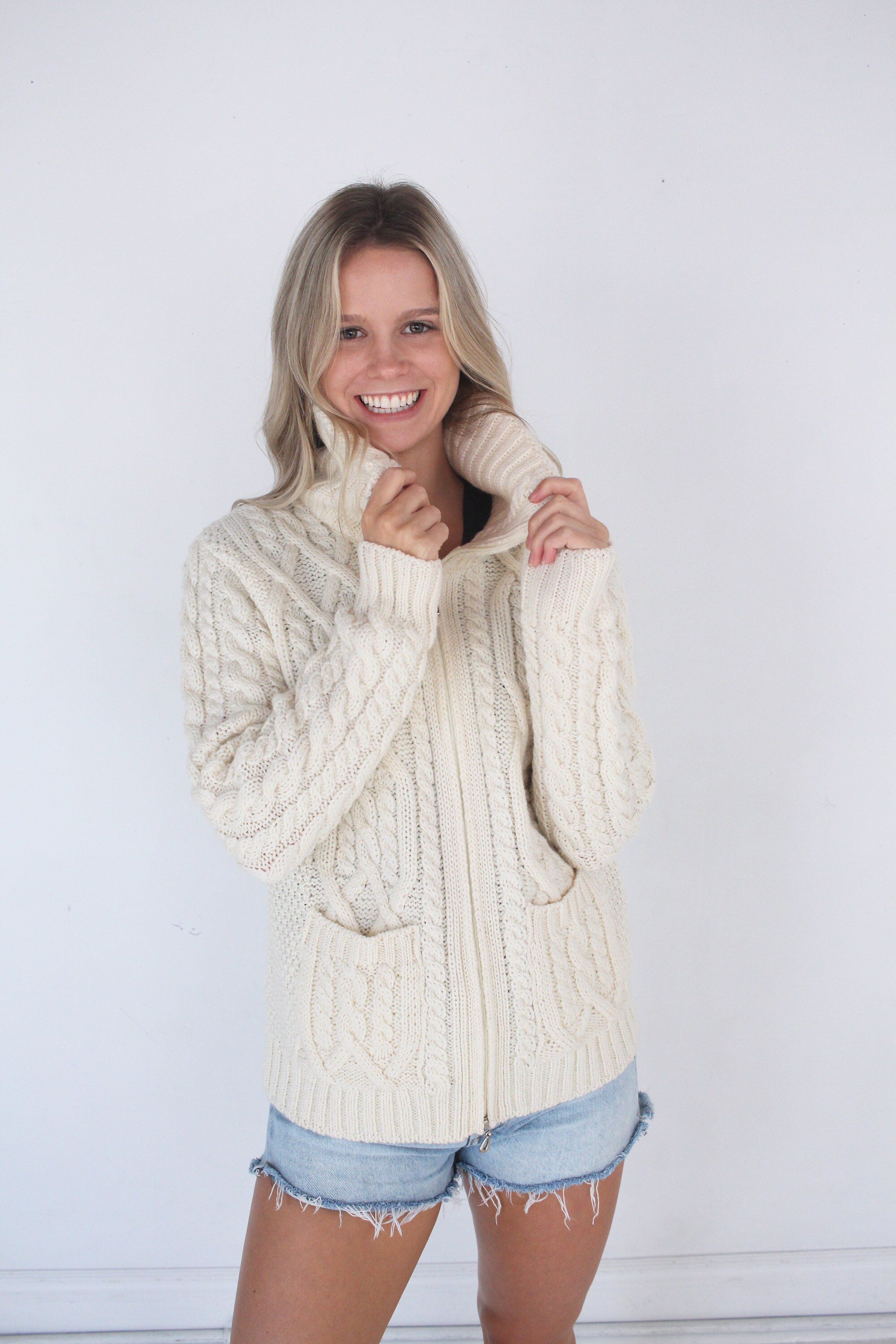 white merino jumper