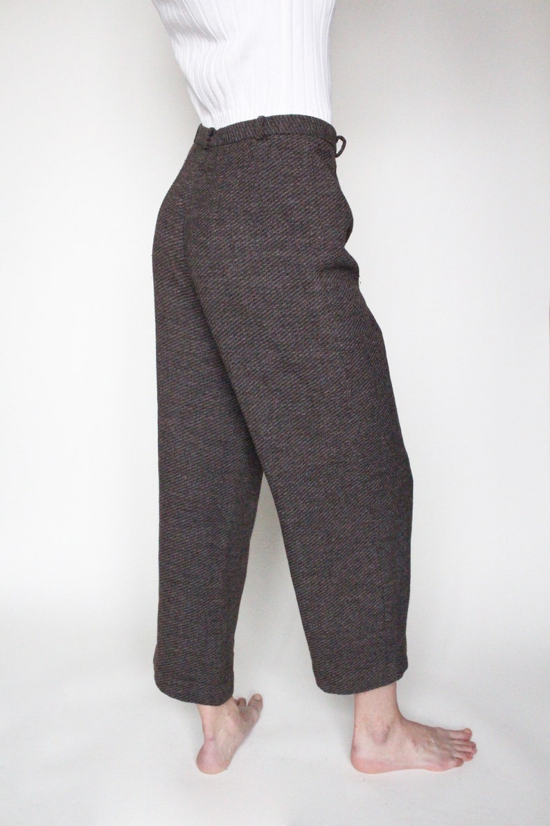 Brown Vintage Pants / Loose Fitting / Cropped / Comfy / Trousers / Slacks / Size Small/ Medium image 3