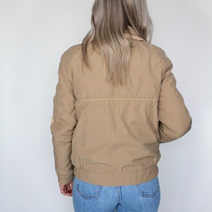 Crop Corduroy Tan Puffer Jacket // Spring Coat // Puff Coat // Beige Coat // Short Jacket // Retro Coat // Cool Jacket // Size Small image 8