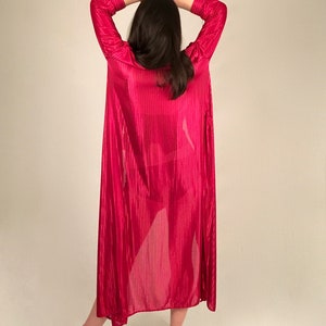 Vintage Red Dressing Gown // Sheer Red Robe // Red Negligee // Nightgown // Lingerie // Size Small image 5