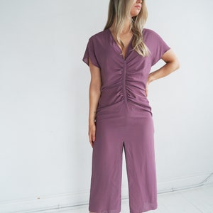 Mauve Vintage Ruched Slip Dress // Purple Negligee // Small image 3