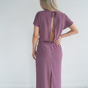 Mauve Vintage Ruched Slip Dress // Purple Negligee // Small image 9