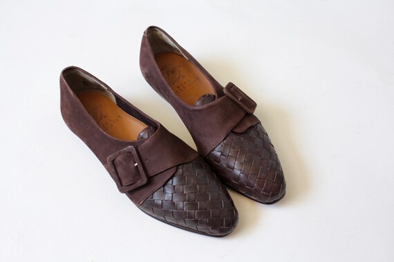 Vintage Nike Woven Leather Suede slip in Loafers … - image 3