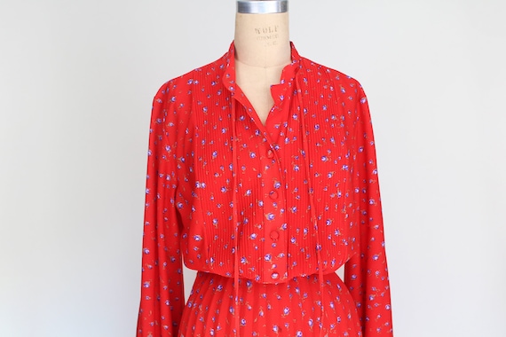 Candy Apple Red Vintage Summer Dress // 70s // Pur