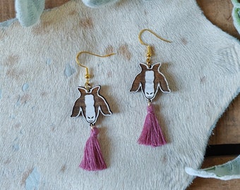 Goat Face Earrings, Boer Goat Earrings, Livestock Earrings, Country Western Earrings, Farm Earrings