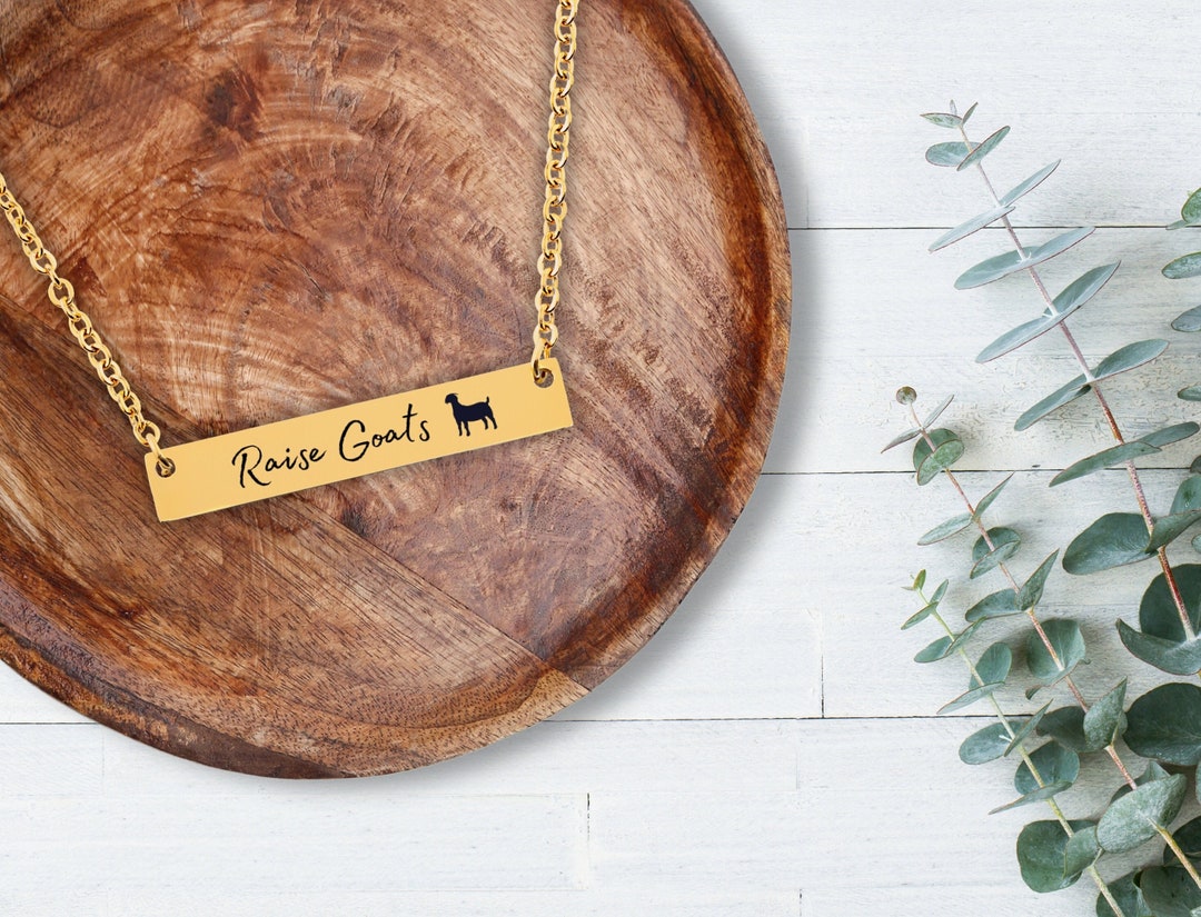 Raise Goats Necklace, Personalized Goat Farm Necklace, Engraved Goat