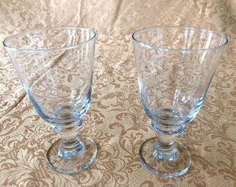 Beautifully Made! Clear Heavy Glass Water or Ice Tea Size Vintage Goblets Libbey Brand