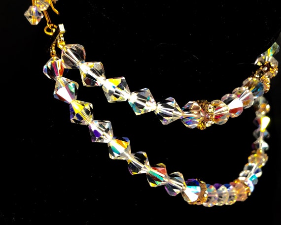 Vintage Double Strand Aurora Borealis Crystal and… - image 3