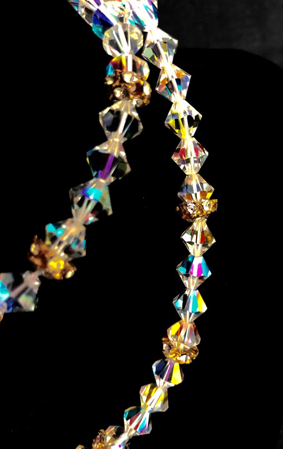 Vintage Double Strand Aurora Borealis Crystal and… - image 4