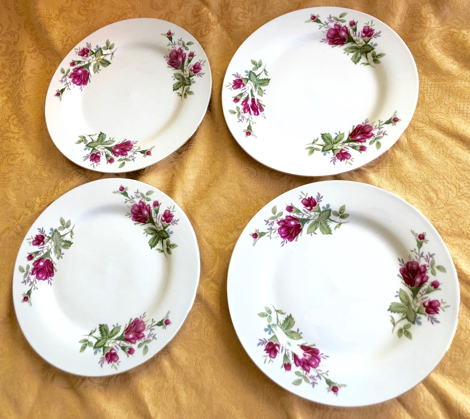 Sango Moss Rose, Fine China, Rim Shape, 12 Piece Set, Vintage Etsy