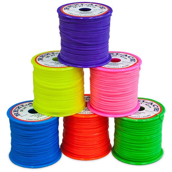 Lanyard String Kit,6 Rolls String Plastic Lacing Cord Plastic