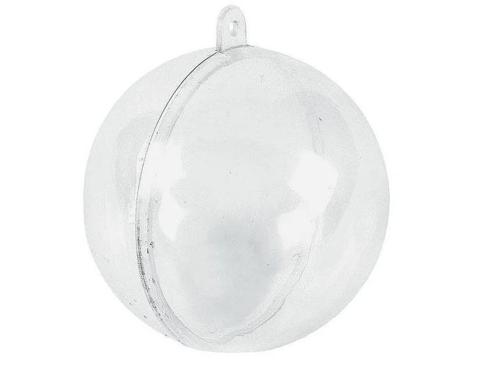 3.25 inch 80mm Clear Plastic Fillable Ornaments Balls for Crafts 12 Pieces