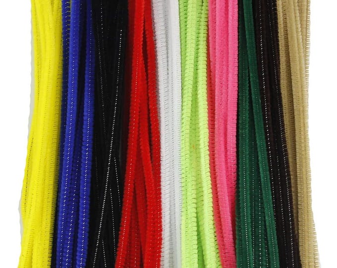 6mm Craft Pipe Cleaners Chenille Stems Multicolored Bulk 12 Inches 100 Pieces