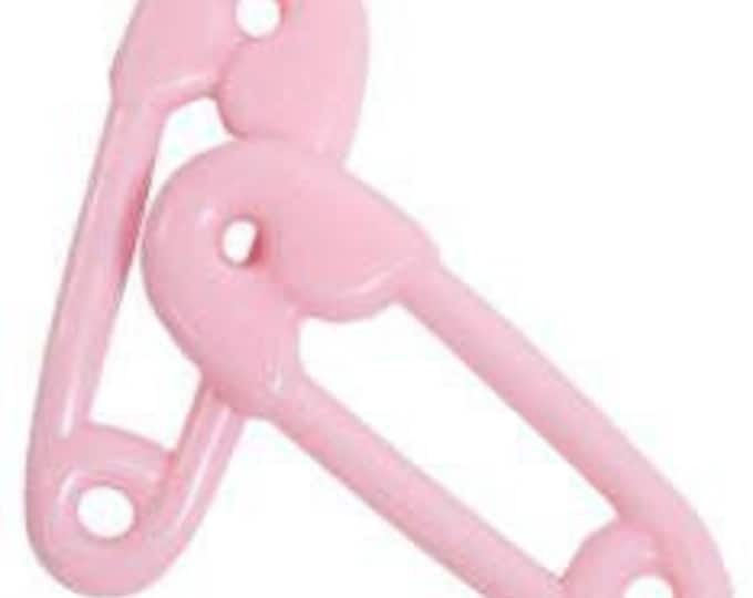 2.5 inch Pink Small Plastic Diaper Pins for Baby Shower Favors Bulk 144 Pieces