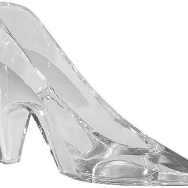 3.5 inch Mini Clear Plastic High Heel Cinderella Slipper 12 Pieces