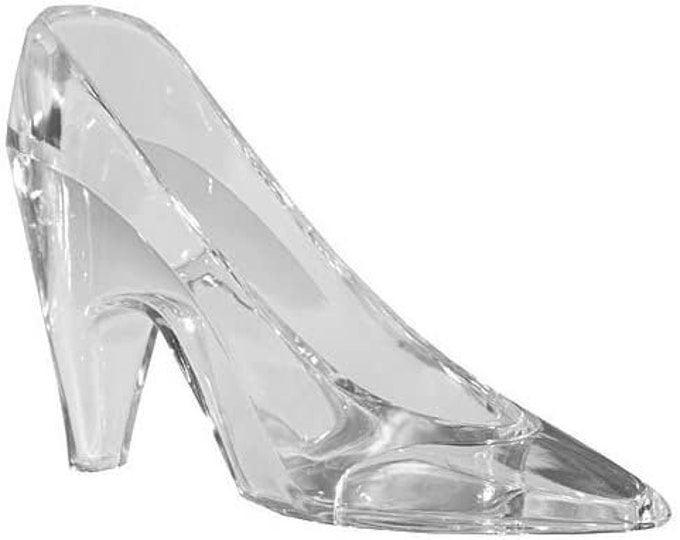 3.5 inch Mini Clear Plastic High Heel Cinderella Slipper 12 Pieces