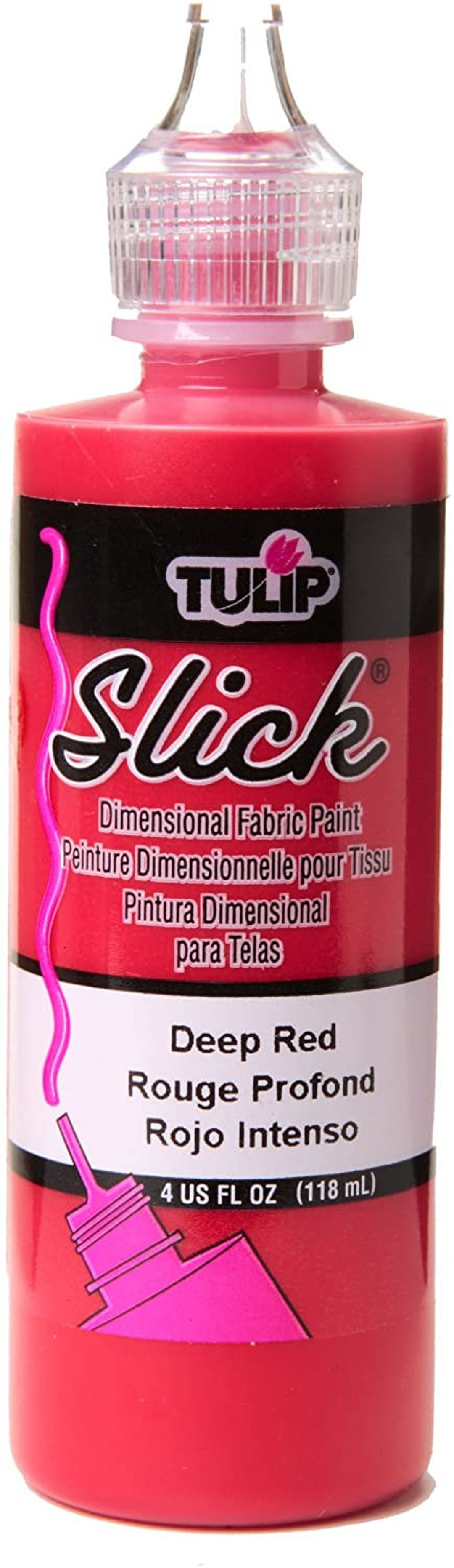 Tulip Slick Dimensional Fabric Paint Black 4 oz. [Pack of 4 ]