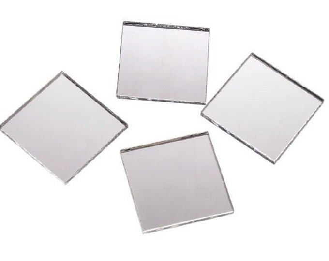 2 Inch Glass Craft Mini Square Mirrors 12 Pieces Square Mosaic Mirror Tiles