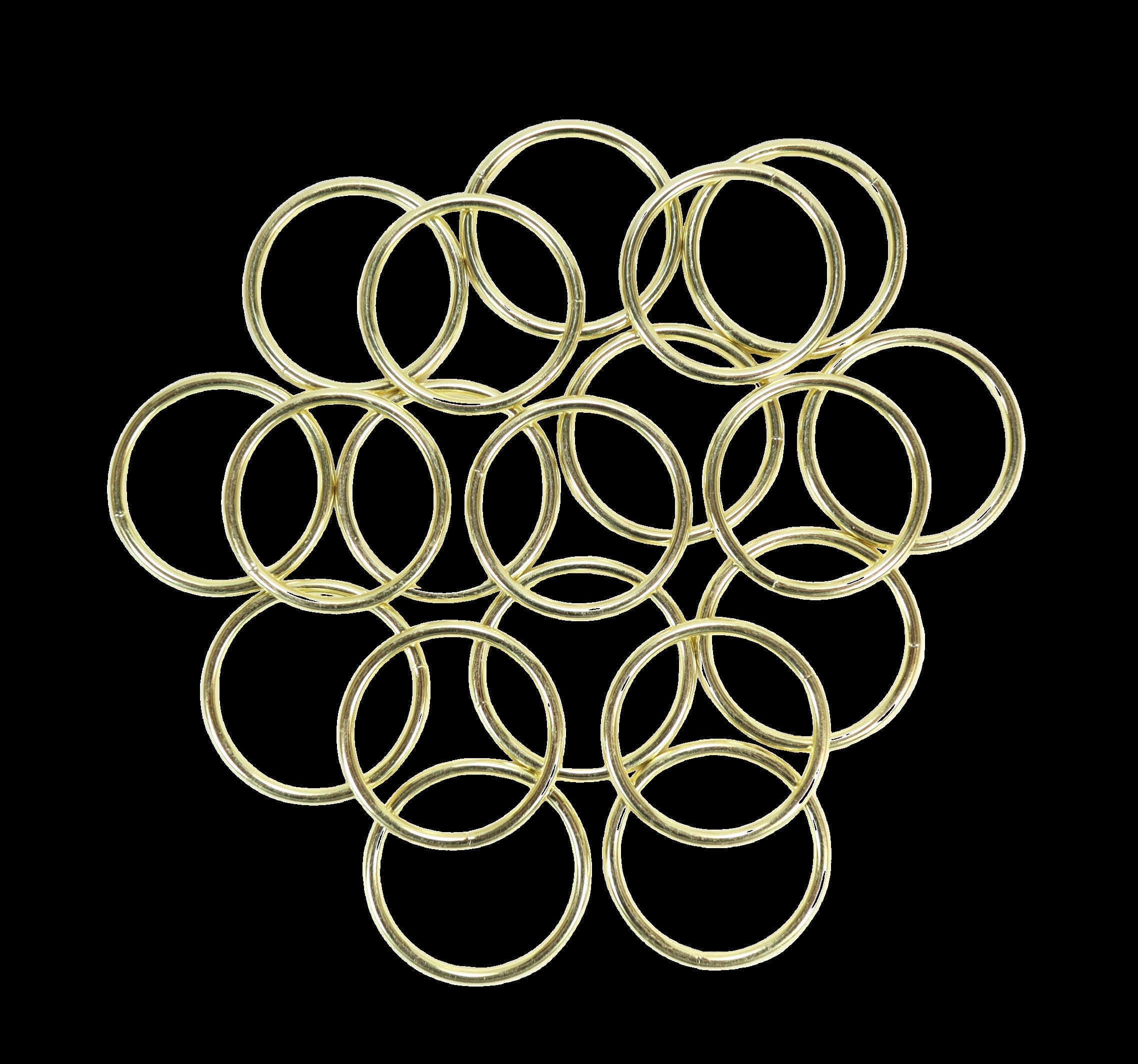 Bulk Buy: 2 2 Inch Brass Metal Craft Macrame Rings (10-pack)