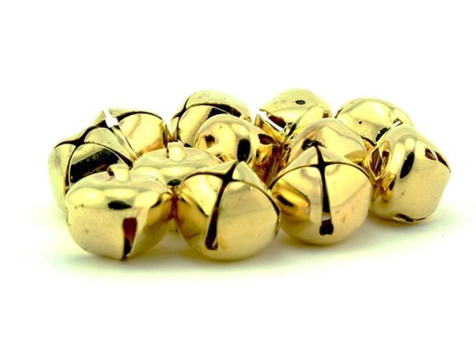 1.25 inch 30mm Large Gold Jingle Bells Bulk 100 Pieces 