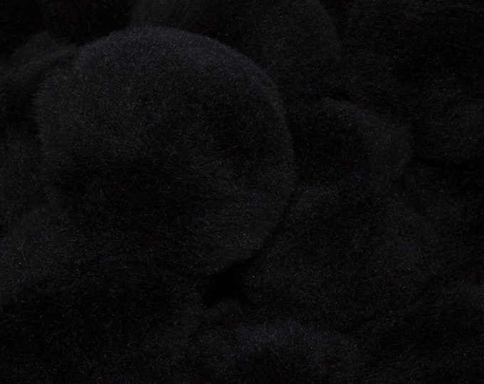 2 Inch Black Craft Pom Poms 25 Pieces