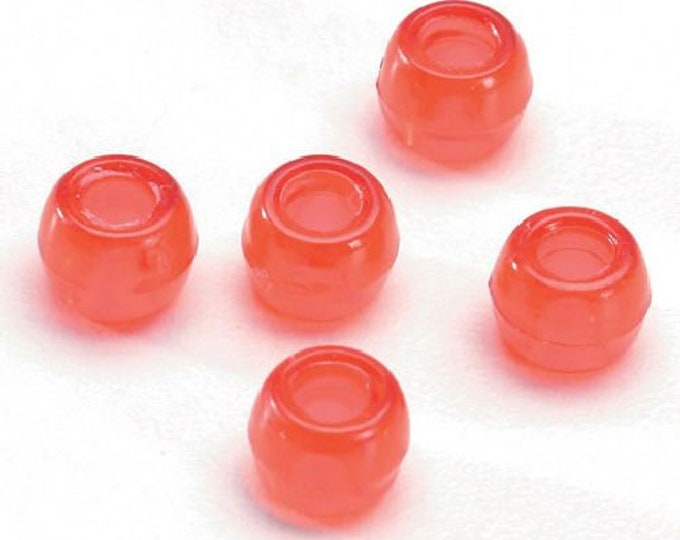 9mm Transparent Red Pony Beads Bulk 1,000 Pieces