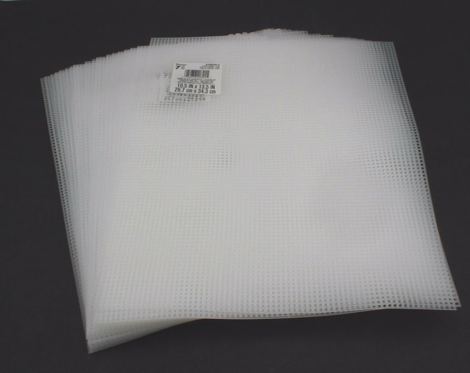 7 Mesh Count Clear Plastic Canvas Sheet Bulk 10.5 x 13.5 Inch 50 Sheets