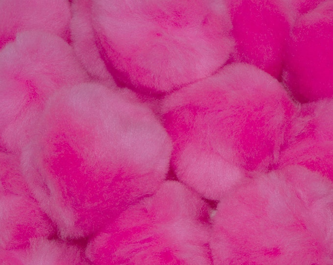1 inch Pink Small Craft Pom Poms 100 Pieces