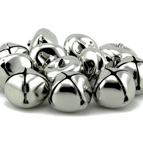 1 Inch Large Silver Craft Jingle Bells Bulk 36 Pieces