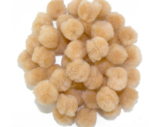 0.5 inch Beige Tiny Craft Pom Poms 100 Pieces