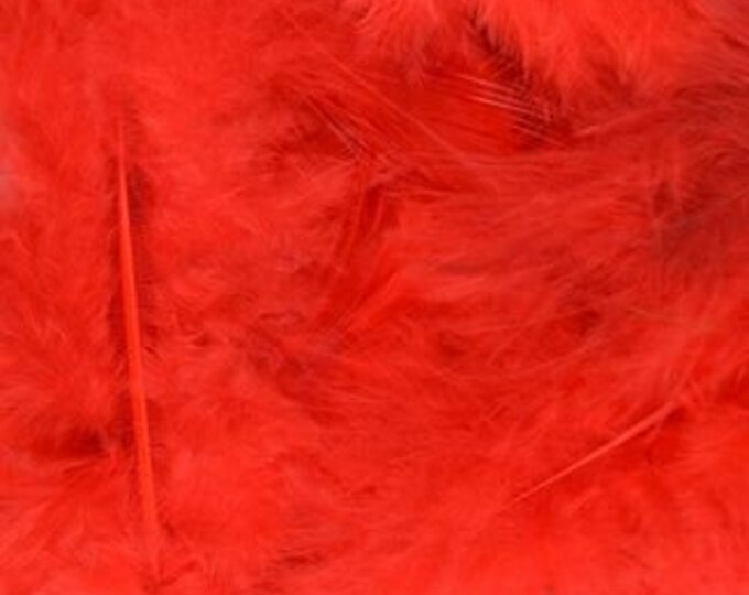 Red Fluff Marabo Craft Feathers 10.5 Grams