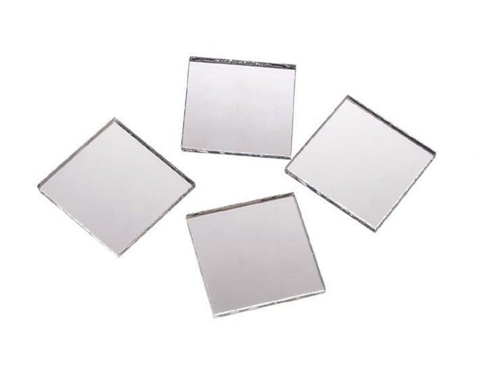 2 inch Glass Craft Small Square Mirrors Bulk 50 Pieces Square Mosaic Mirror Tiles