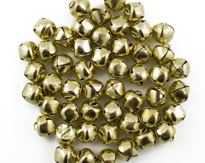 1/2 Inch 13mm Gold Small Mini Jingle Bells Charms Bulk Wholesale 100 Pieces