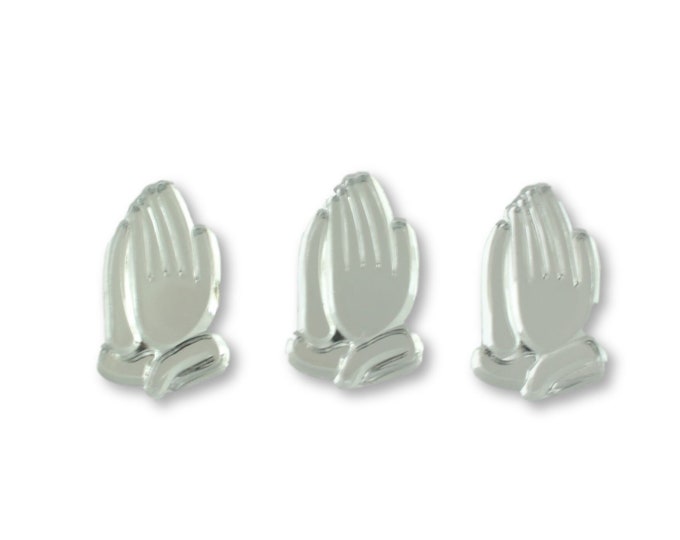 Mini Praying Hands Acrylic Charms Capias 24 Pieces