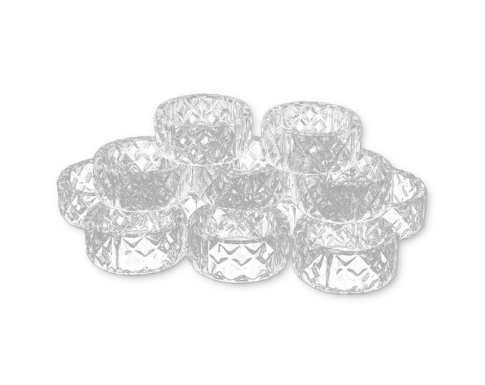 Clear Crystal Plastic Napkin Rings Bulk 24 Pieces