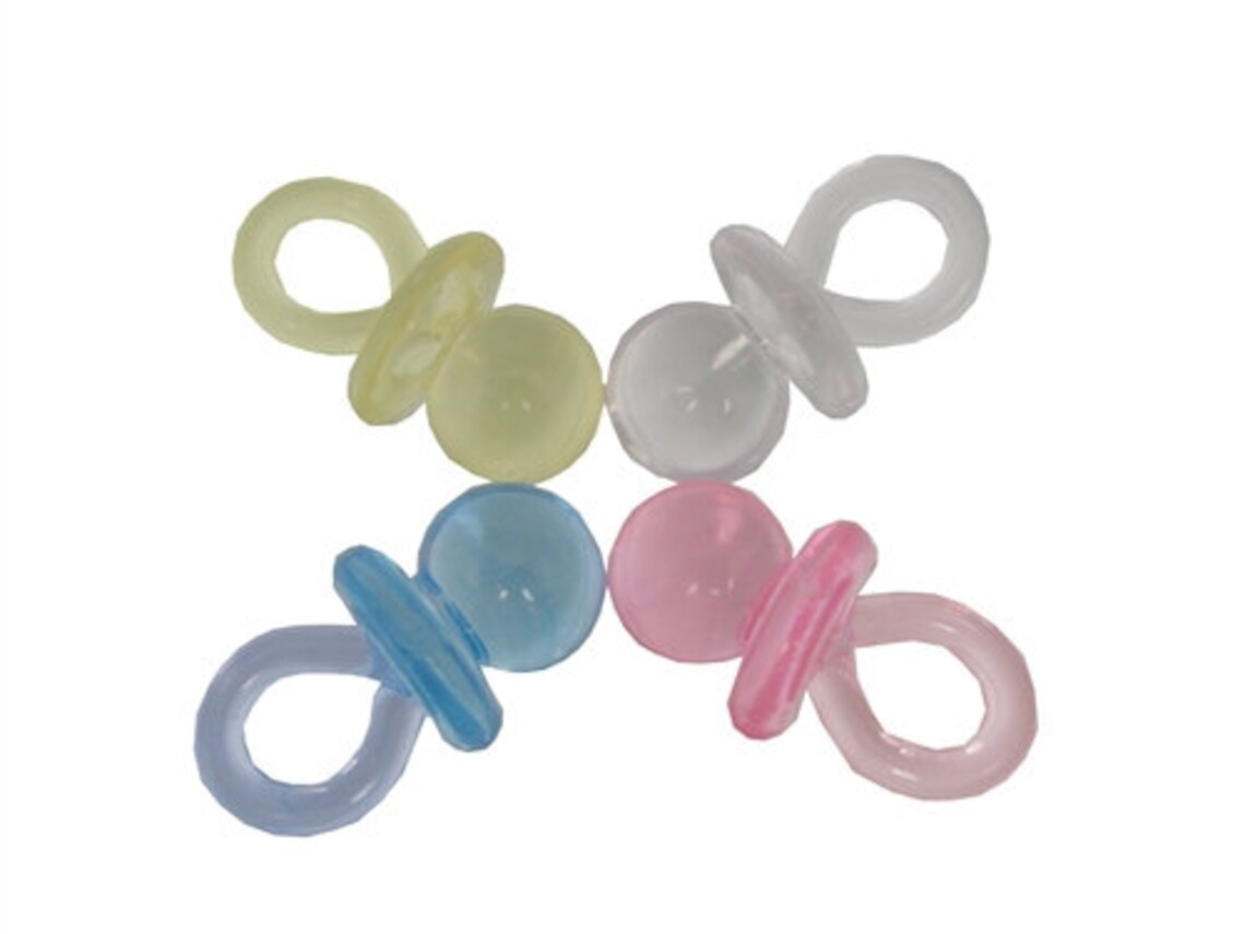 0.5 X 0.75 Inch Plastic Mini Clear Blue Baby Pacifiers Bulk Etsy