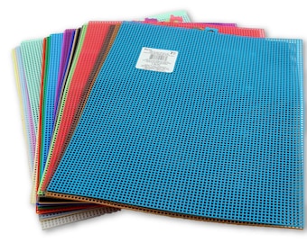 7 Mesh Count Plastic Canvas Sheet 10.5 x 13.5 Inch 30 Colors [1 Sheet]
