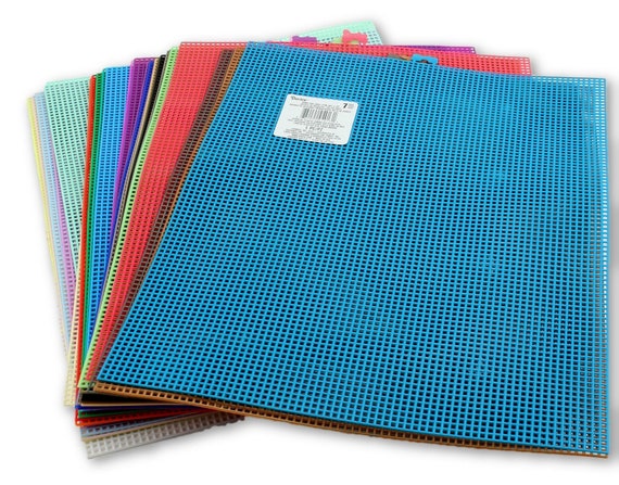 7 Mesh Count Light Blue Plastic Canvas Sheet